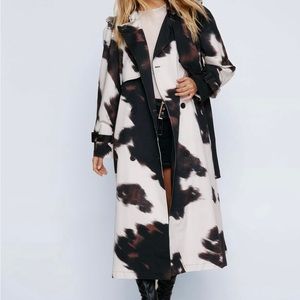 Brand New Cow Print Trench